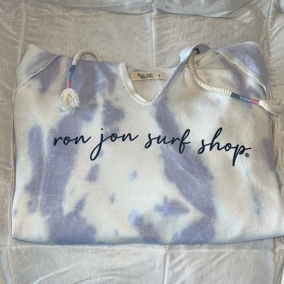 Ron Jon Surf Shop Tie Dye Hoodie Size Small Purple Pastel Lightweight Pullover - Picture 7 of 12